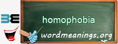 WordMeaning blackboard for homophobia